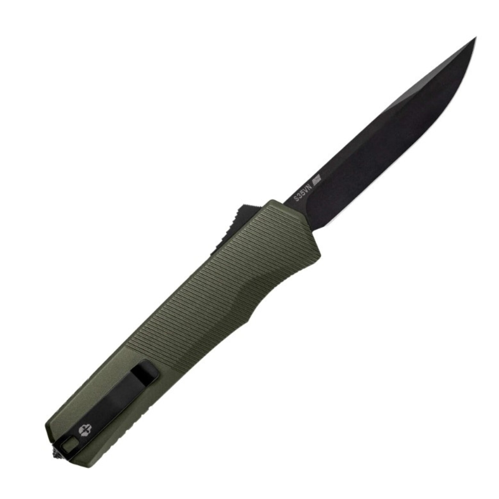 Tekto A5 SPRY Aluminum Green S35 Steel Drop Point - AUTO