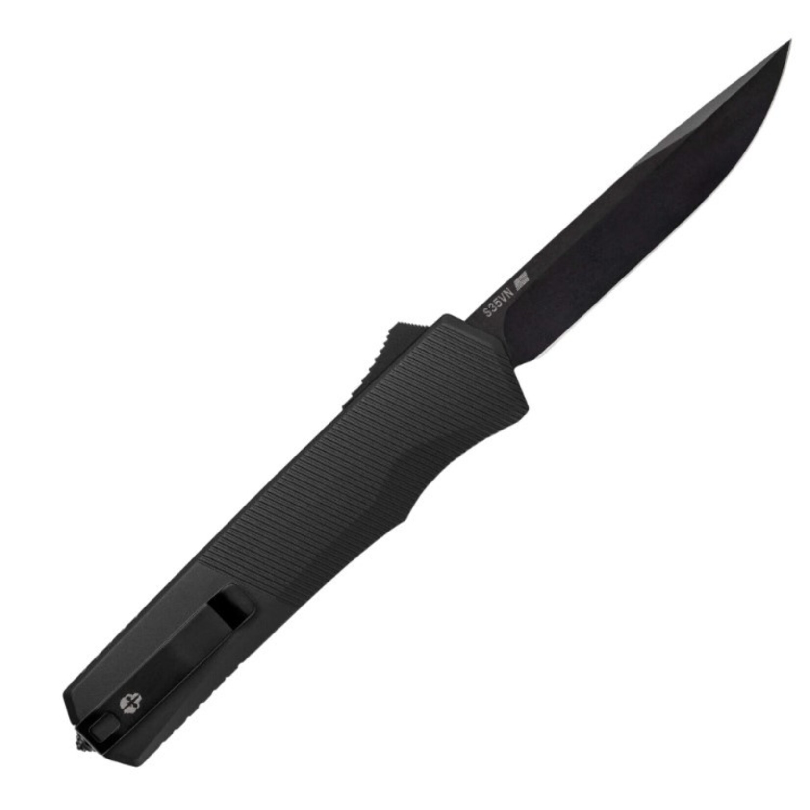 Tekto A5 SPRY Aluminum Black S35 Steel Drop Point - AUTO