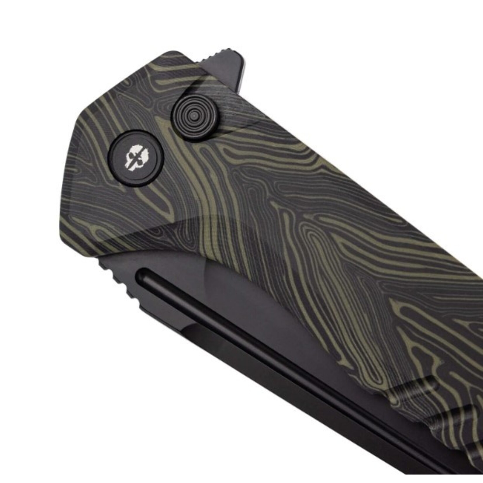 Tekto F3 Charlie G10 Damascus/Black D2 Steel