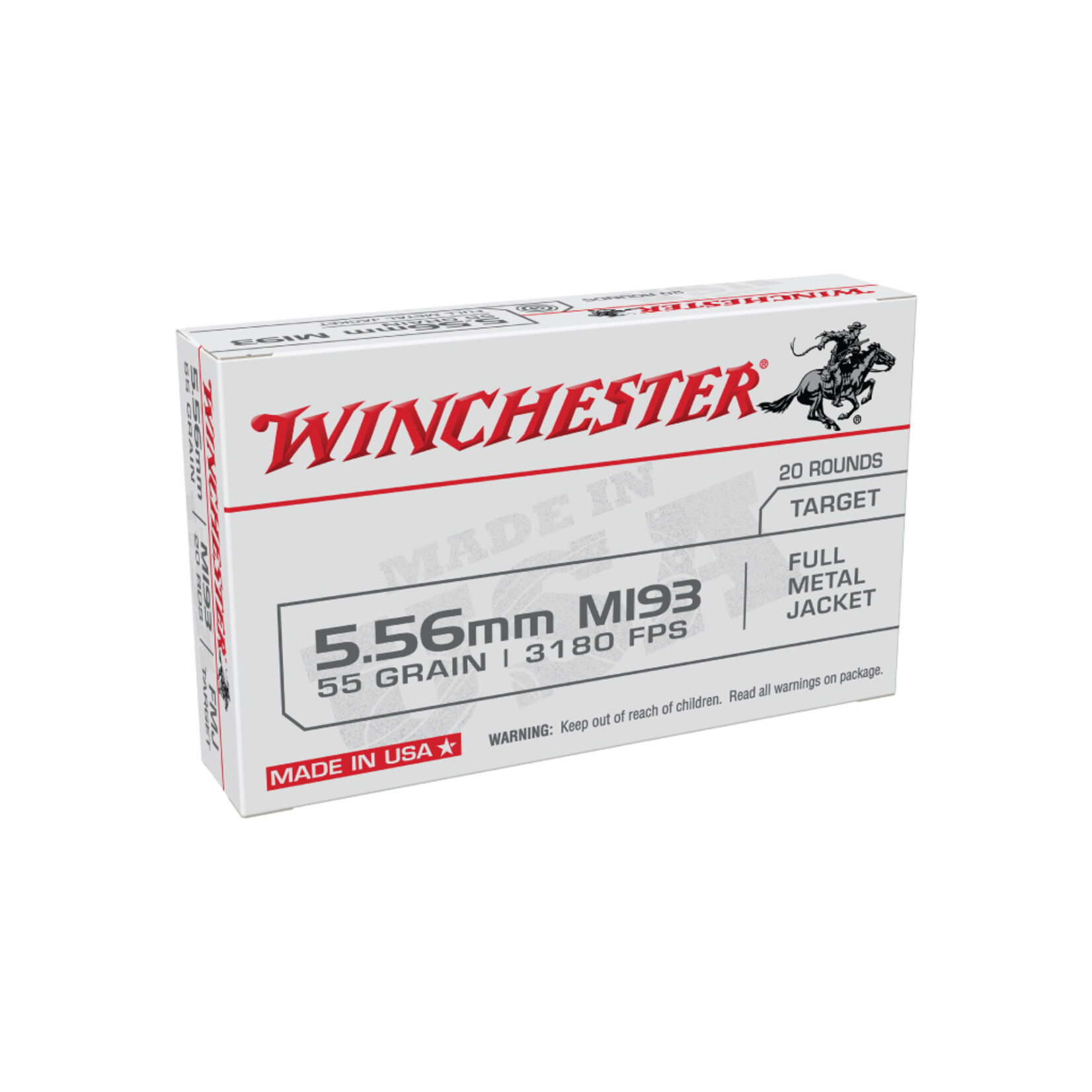 Winchester 5.56 55gr M193 FMJ 20rd Box