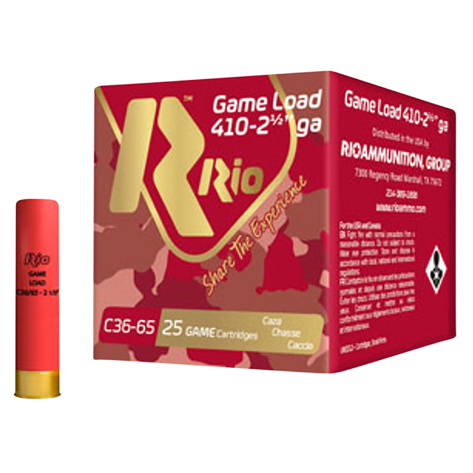 Heavy Game Load 410ga 2.5" 1/2oz 8 Shot 25rd Box
