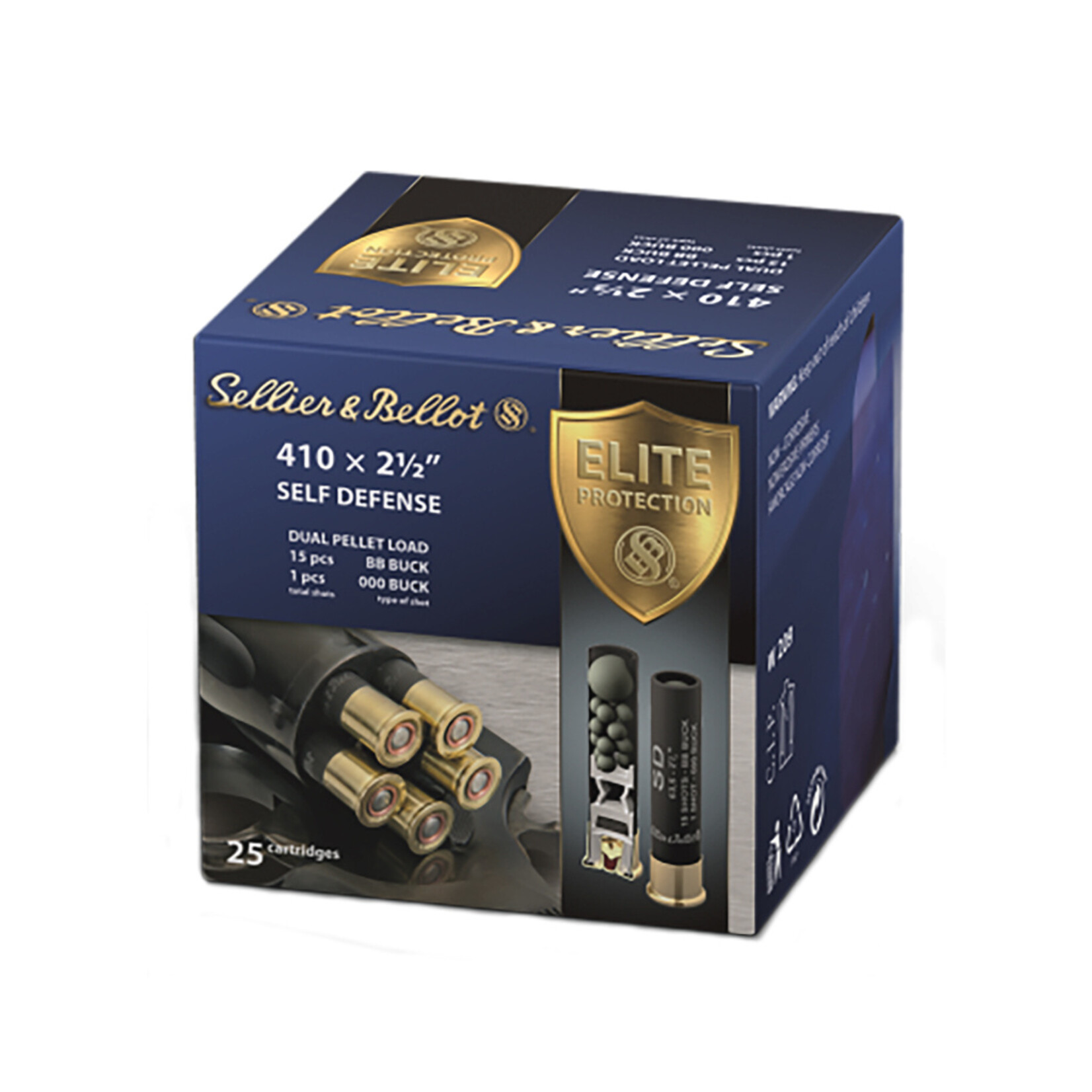Sellier & Bellot 410ga 2.5" 15 Pellets 000 Buck 25rd Box