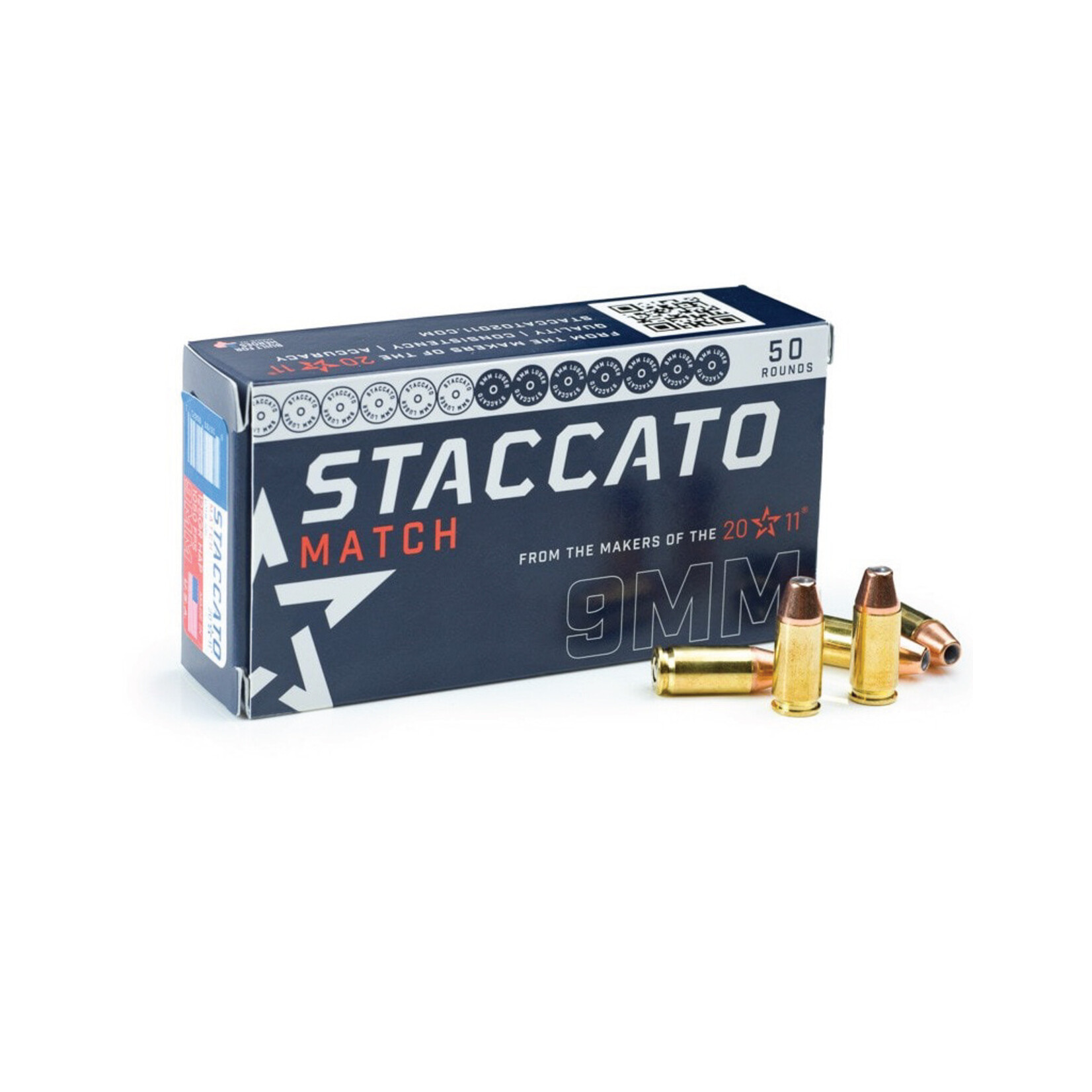 Staccato 2011 9mm Match Ammo 136gr OTM 50rd Box