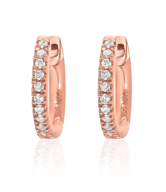 Rose Gold Diamond Huggie Earrings-available in 2 sizes