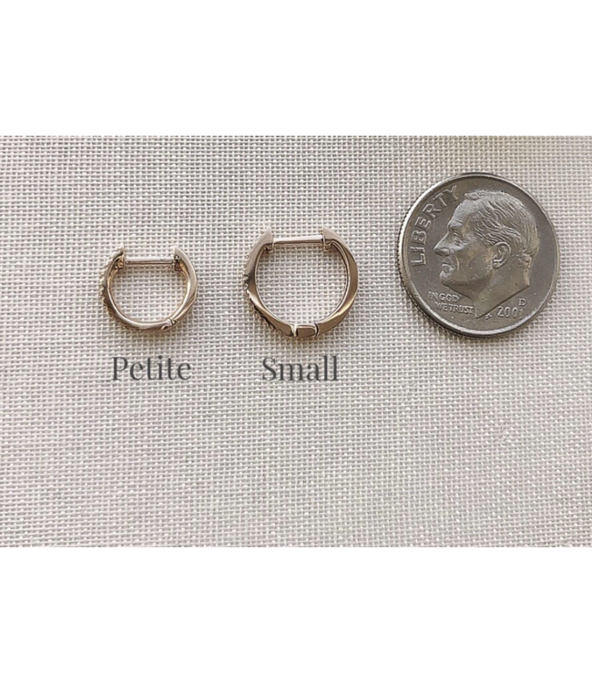 Yellow Gold Diamond Huggie Earrings-available in 2 sizes