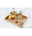 Natural Wood Rectangle Tray with Circular Handles