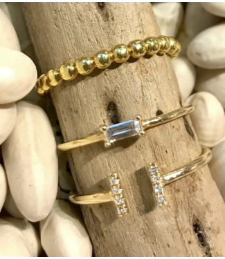 Beaded 14KG Gold Band