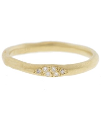 Hammered Stack Ring 6 Diamonds