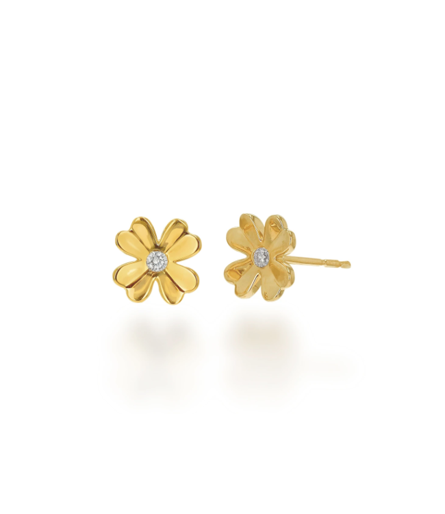 Diamond Clover Stud Earring