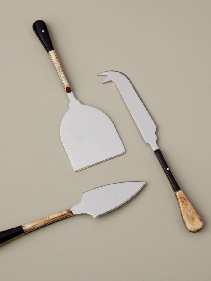 Geometric Marble Cheese Knife Set