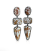 S. Carter  Designs Shell Triple Drop Earrings (orange/tan/white)