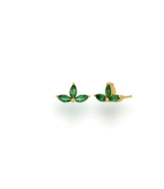 Emerald Navette Earrings