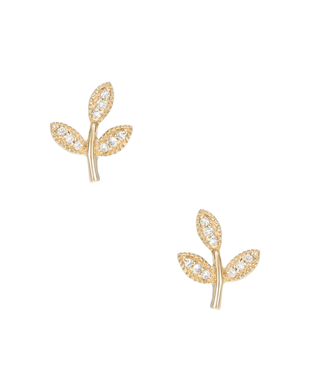 Mini Leaf Post Earrings
