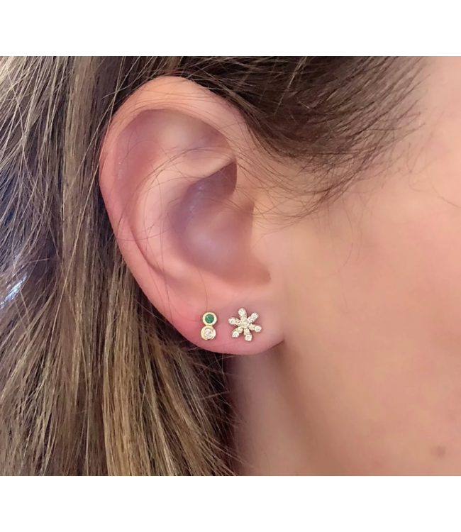 Flower Diamond 14KG Earring