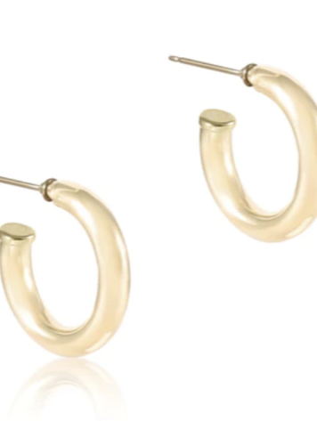 ENewton Round Gold 1" Post Hoop 4mm Smooth