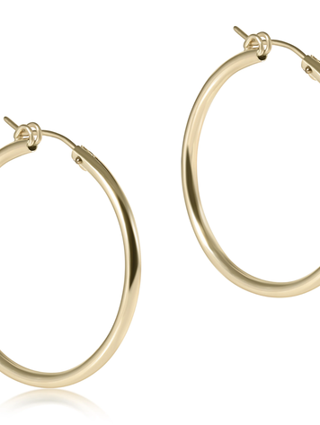 ENewton Round Gold 1.5" Post Hoop 3mm Smooth