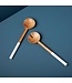 Mango Madras Curva  Wood & White Enamel Serving Set