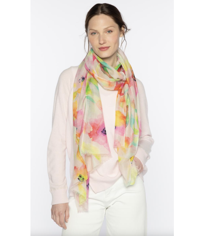 Pretty In Pink Posy Cashmere/Silk Scarf