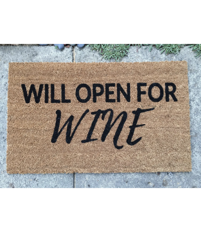 Will Open for Wine  Doormat