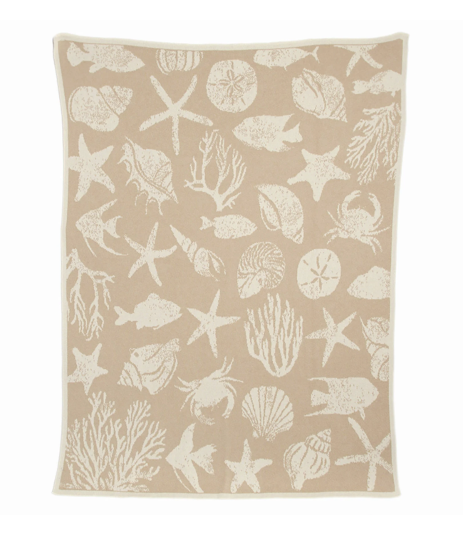 Sea Life Cotton Throw Blanket