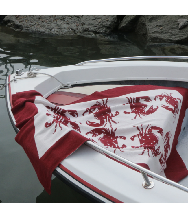 Crab Print Cotton Throw Blanket