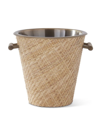 K&K Interiors Rattan 11" Wrapped Wine Chiller w/Insert