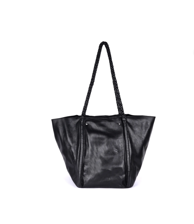 Voyage Leather Tote in Black