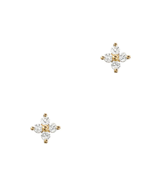 Quadra Petite YG Diamond Studs