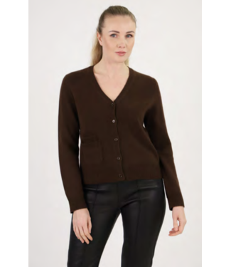 Estheme Cashmere 2 Pocket Cardigan-Black