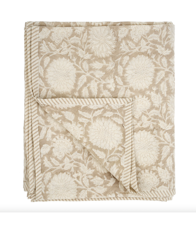 Maeve Cotton Block Print Tablecloth