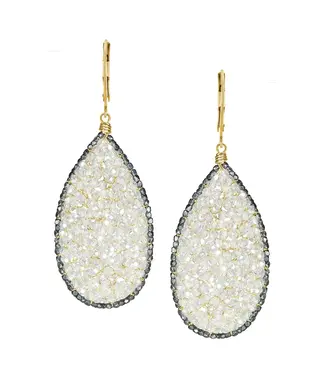 White Topaz Cluster Earrings