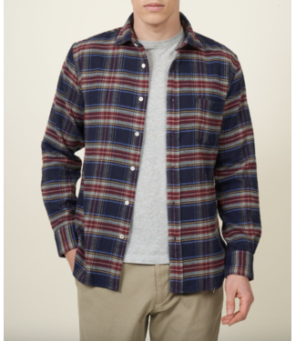 Paul Flannel Shirt-Indigo & Jade