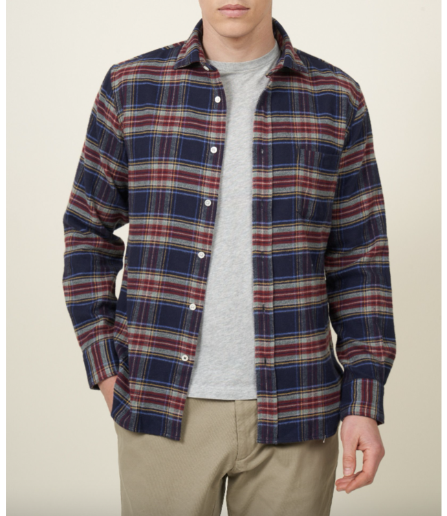 Paul Flannel Shirt-Indigo & Jade