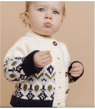 Blueberry Hill Fairisle Navy Knit Cardigan 6-12m
