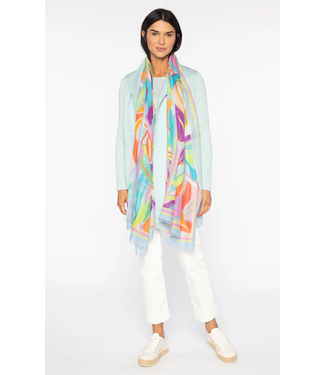 Palm Print Cashmere/Silk Scarf