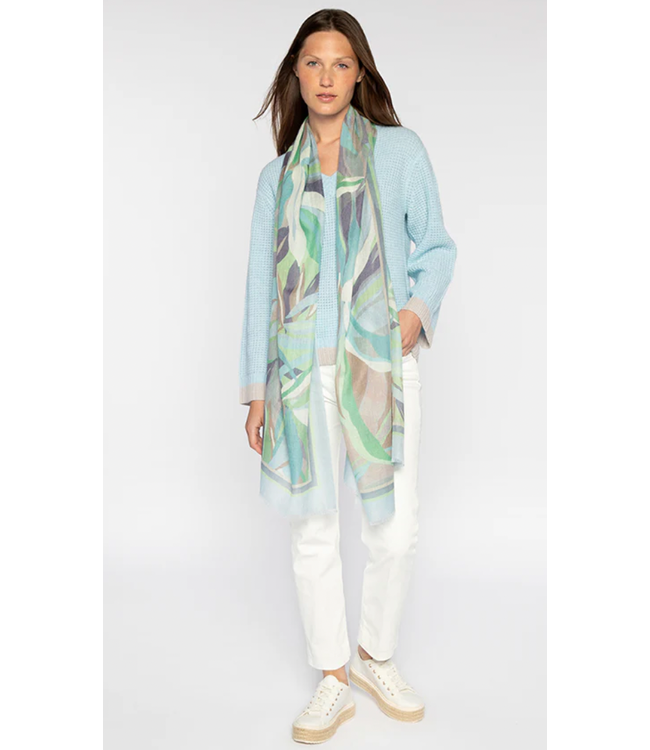 Palm Print Cashmere/Silk Scarf -available in 2 colors