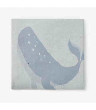 Whale Cotton Knit Baby Blanket