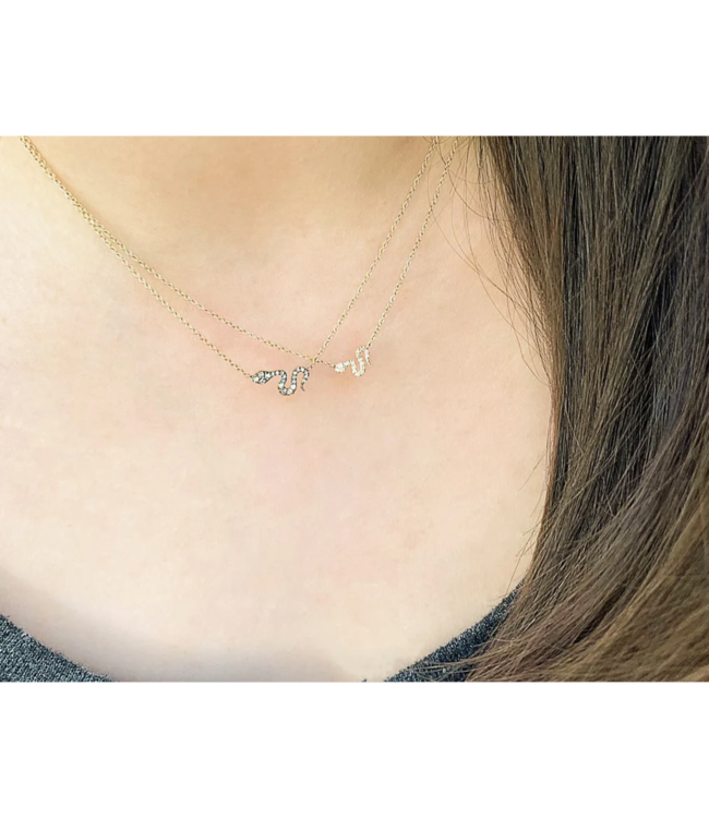 Diamond Snake 14KG Necklace