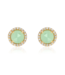Chrysoprase Center with Diamond Halo -5.0mm