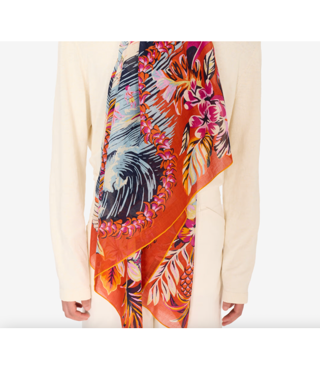 Hawaii Orange Cotton Scarf