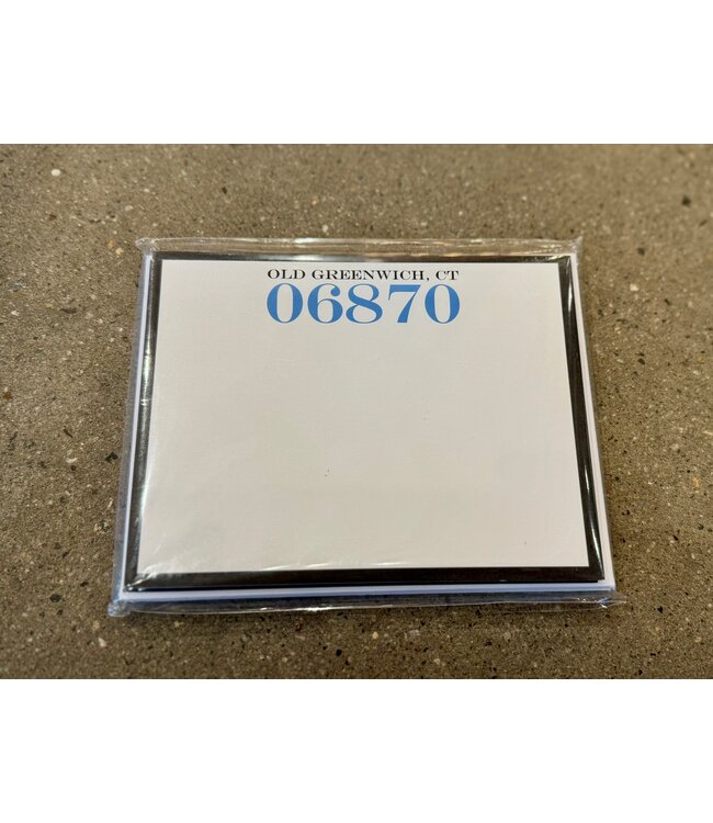 Zip Code Flat Note Cards-Old Greenwich or Riverside