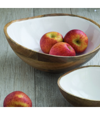 Madras White Enamel Bowl
