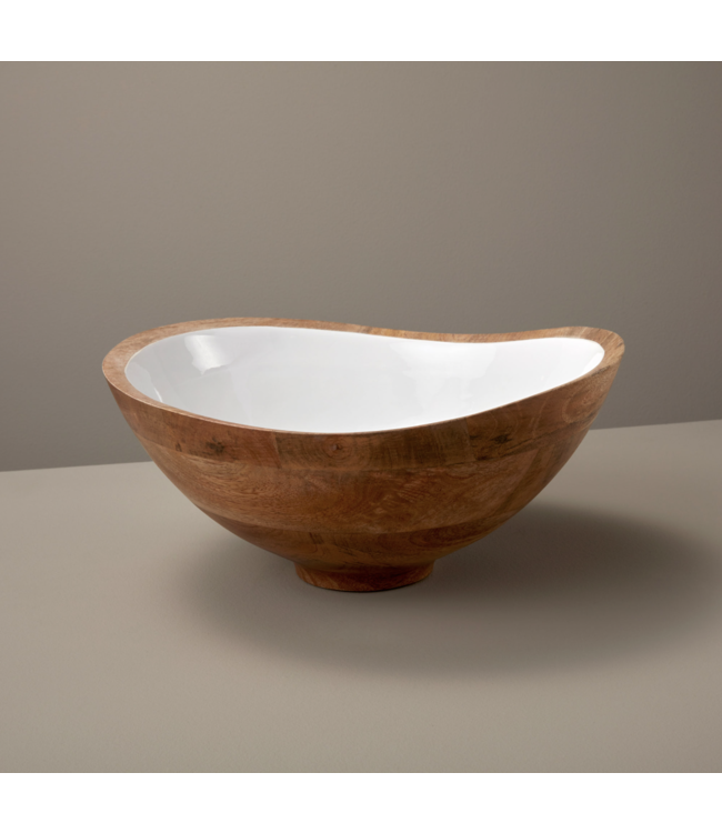 Madras White Enamel Bowl