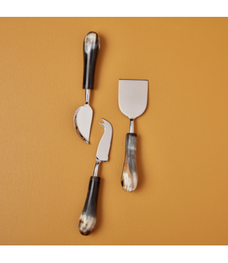 Horn & Stainless Cheese Set