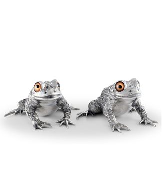 Pewter Toad Salt and Pepper Shakers