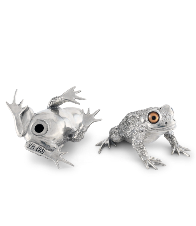 Pewter Toad Salt and Pepper Shakers