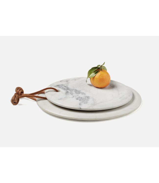 Viola White Marble Round Board Large