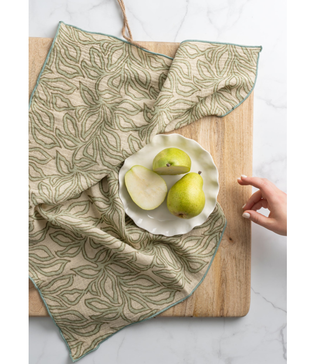 indaba Block Print Cotton Tea Towels S/2