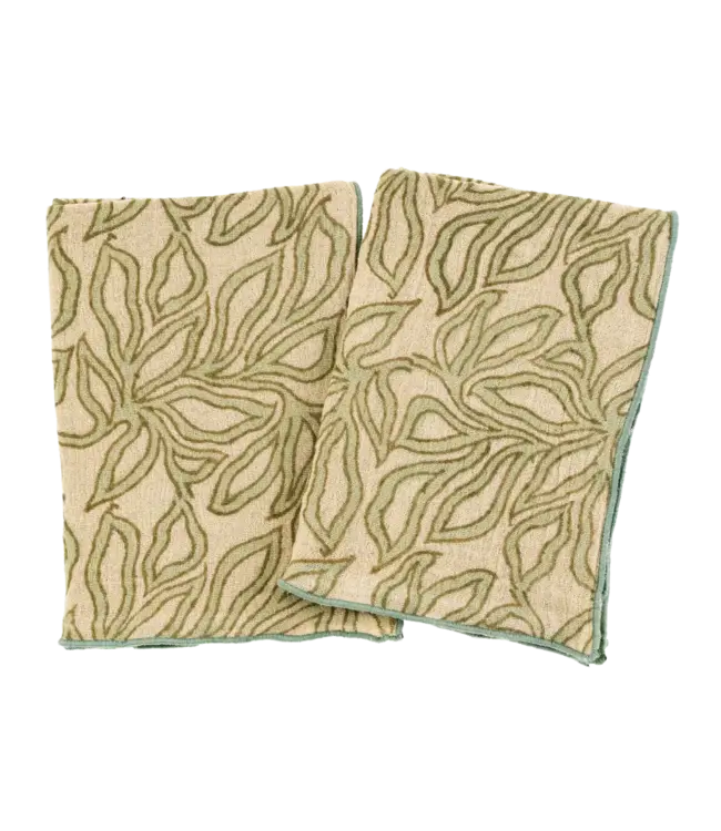 Block Print Cotton Tea Towels S/2-available in 3 prints