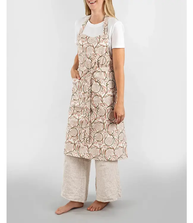 Cotton Block Print Apron-available in 2 prints